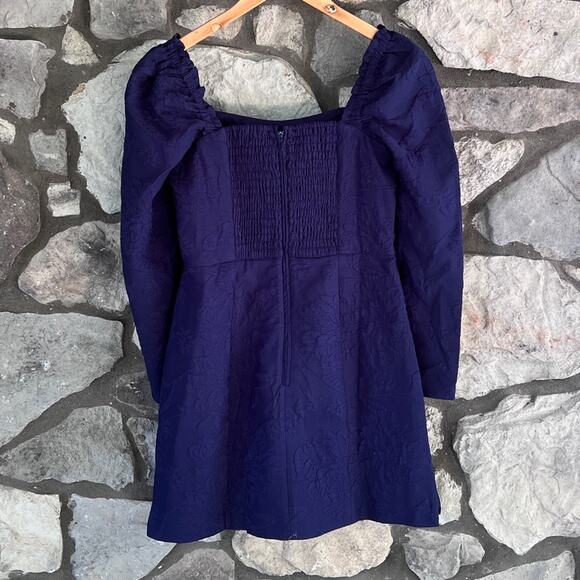 NEW Sz 2 Lilly Pulitzer Ivanna Long Sleeve Navy Caliente Pucker Jacquard Romper - Picture 8 of 11